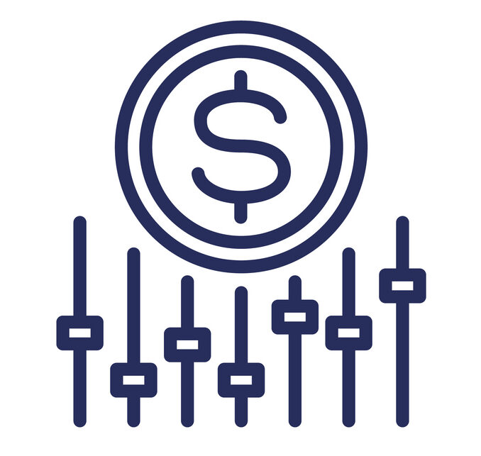 dynamic pricing line icon, vector